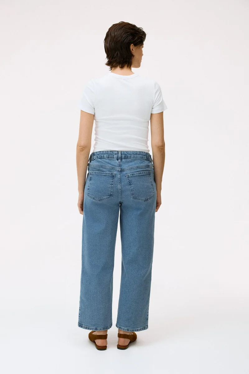H&M  MAMA Wide Low Waist Ankle Jeans for Women | Best Price UAE
